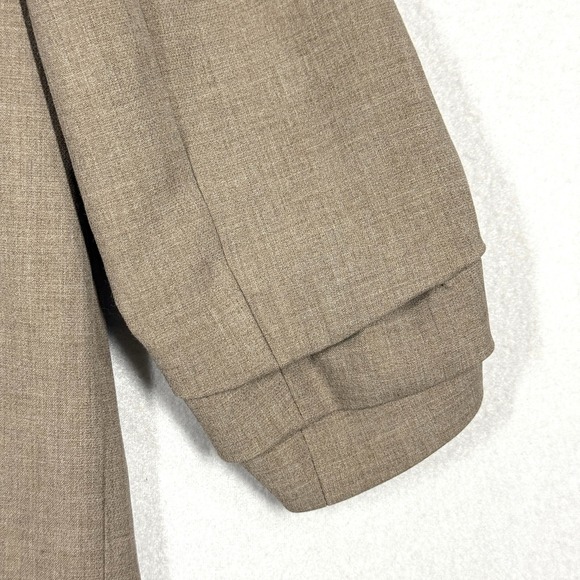 Babaton Power Blazer Womens 4 Neutral Taupe Brown Open 3/4 Ruched Sleeve Career - Picture 11 of 15